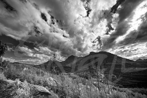 photography black and white mountains landscape