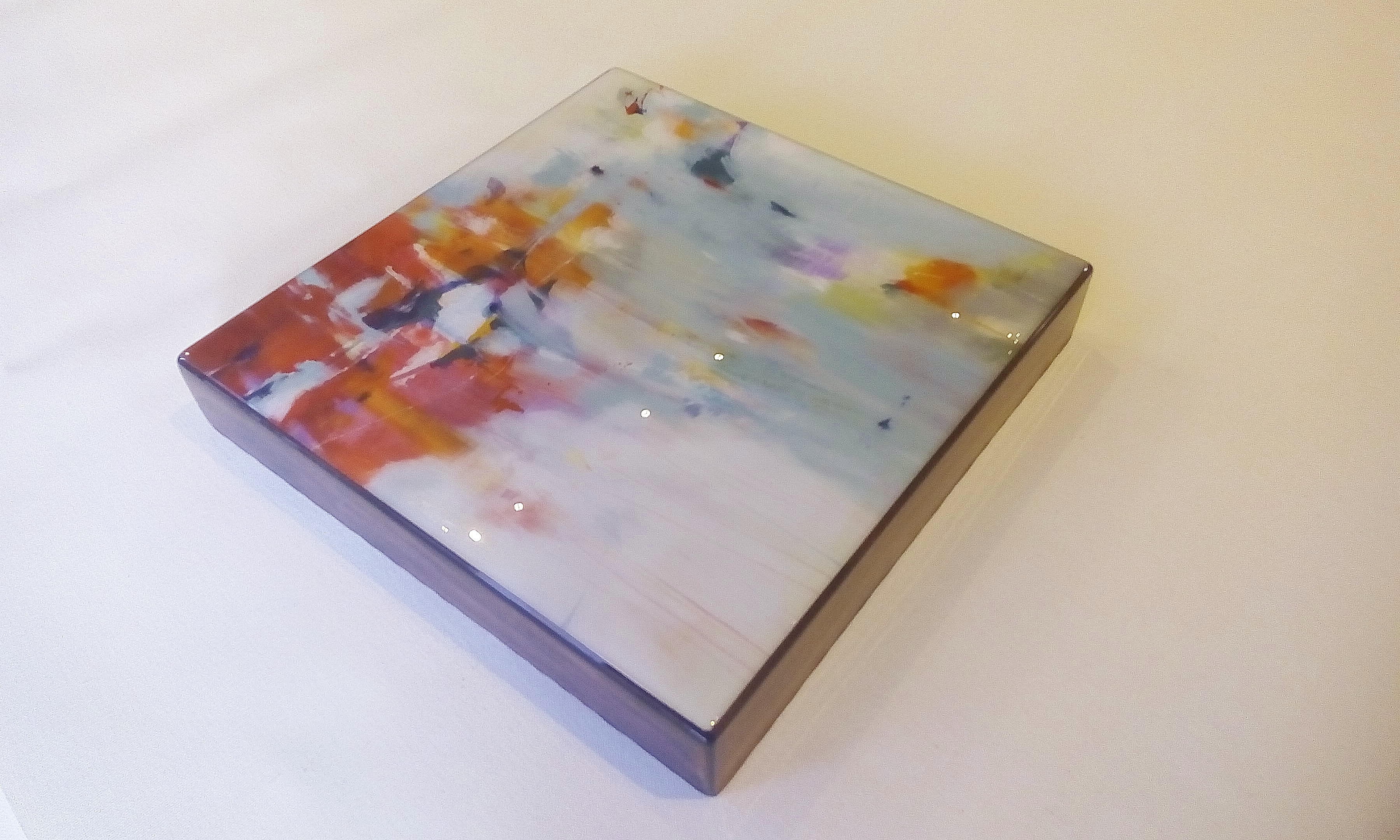 A flushmount resin box of "Recollections of Red" by Jill Martin 