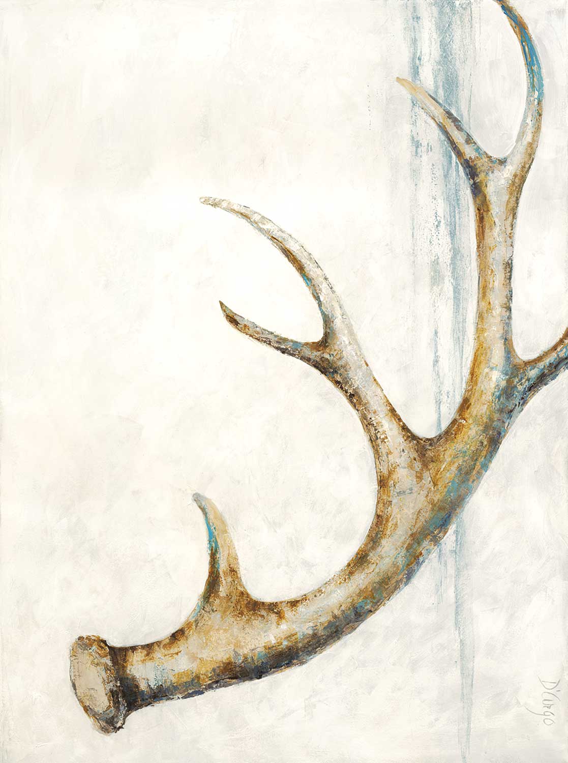 Vertical Antler On White